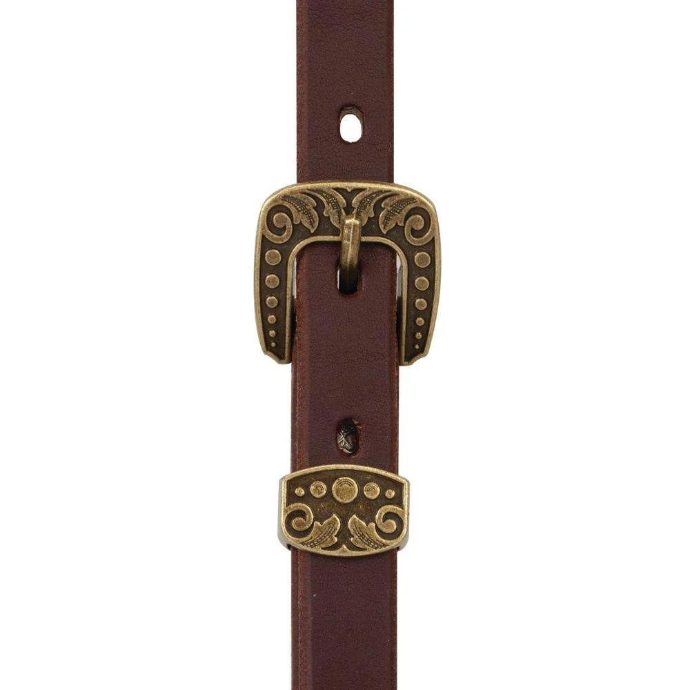 Weaver Leather Vintage Brass Heel Buckle Browband Headstall 2 Weaver Leather Vintage Brass Heel Buckle Browband Headstall - Image 2