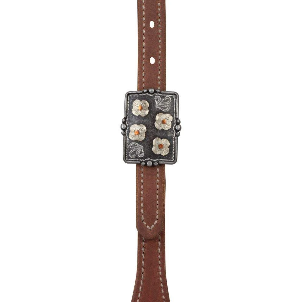 Weaver Leather ProTack Silver Flower Browband Headstall 2 Weaver Leather ProTack Silver Flower Browband Headstall - Image 2
