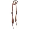 Double J Saddlery Natural Roughout Feather Tooled Single Ear Headstall