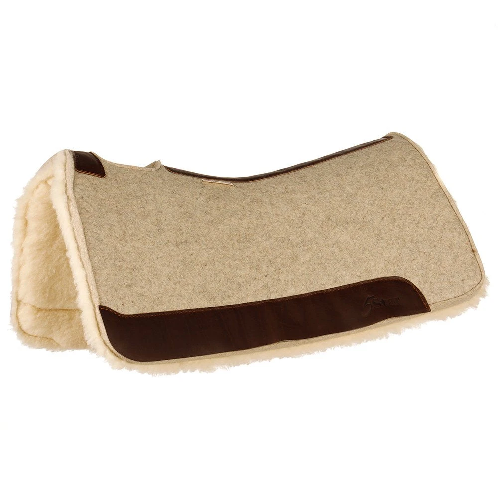 5 Star Equine Products Supplies Inc. 5 The Roper 1 Natural Fleece Bottom Felt Saddle Pad 1 5 Star Equine Products Supplies Inc. 5 The Roper 1 Natural Fleece Bottom Felt Saddle Pad