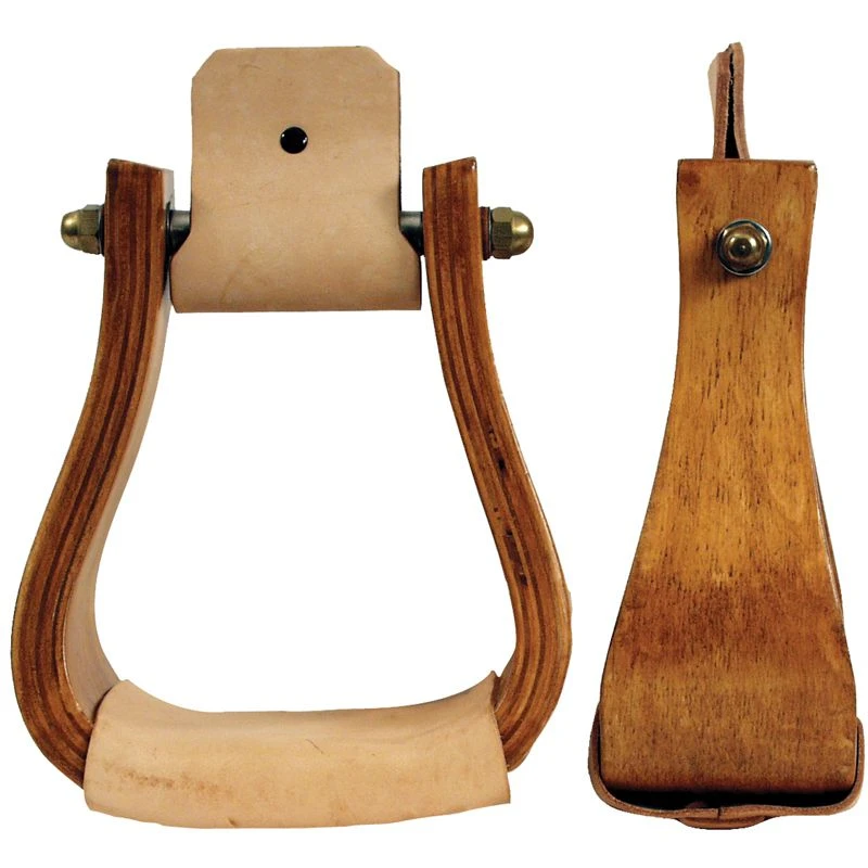 Partrade Trading Corporation Partrade 3 1/2in Varnished Wood Bell Stirrups 1 Partrade Trading Corporation Partrade 3 1/2in Varnished Wood Bell Stirrups