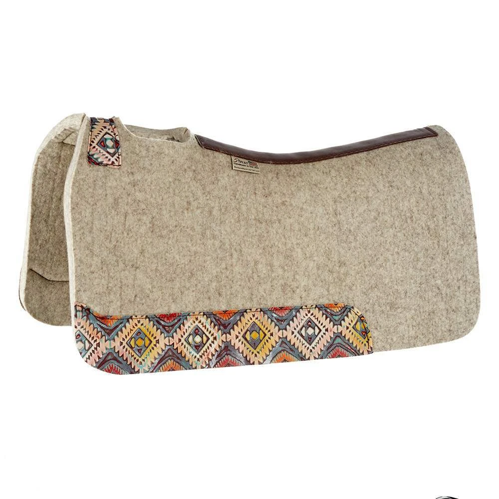 5 Star Equine Products Supplies Inc. 5 7/8in. Natural Barrel Racer Pad W/ Hand Painted Azteca Nativo Wear Leathers 30in.x28in. 1 5 Star Equine Products Supplies Inc. 5 7/8in. Natural Barrel Racer Pad W/ Hand Painted Azteca Nativo Wear Leathers 30in.x28in.