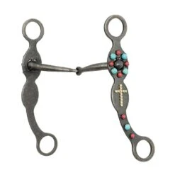 Cowboy Tack Southwest Collection Dark Grey Steel Cross Snaffle Bit