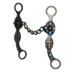 Cowboy Tack Southwest Collection Dark Grey Steel Cross Chain Bit