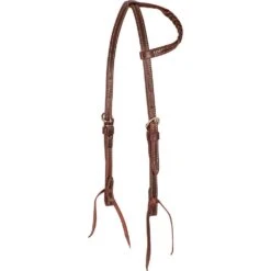 Martin Saddlery Single Ear Latigo Headstall With Blood Knots