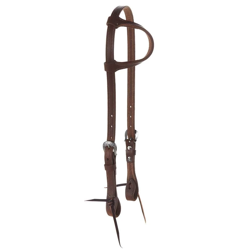 Weaver Leather Harness Single Ear Headstall With Floral Designer Hardware