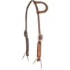 Cashel Company Two Tone Floral Tooled Slip Ear Headstall