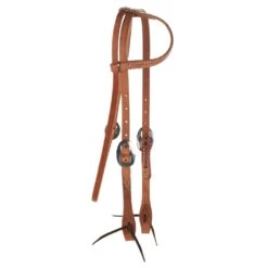 Nrs Tack Natural 5/8 Inch Single Ear Headstall With Throat Latch