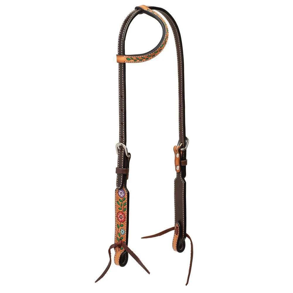 Weaver Leather Floral Vine 5/8in Single Ear Headstall 1 Weaver Leather Floral Vine 5/8in Single Ear Headstall