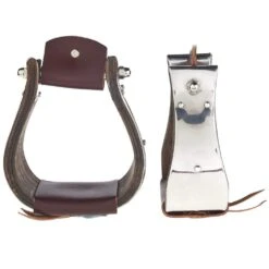 Partrade Trading Corporation Open Range 3 /4in. Dark Wood Monel Stirrups -Western Tack Sales Shop 330563 1