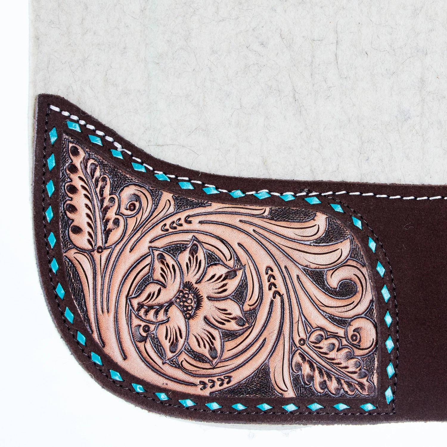 Reinsman 3/4 Inch Limited Edition Apex Arizona Turquoise Contour Felt Saddle Pad 3 Reinsman 3/4 Inch Limited Edition Apex Arizona Turquoise Contour Felt Saddle Pad - Image 3