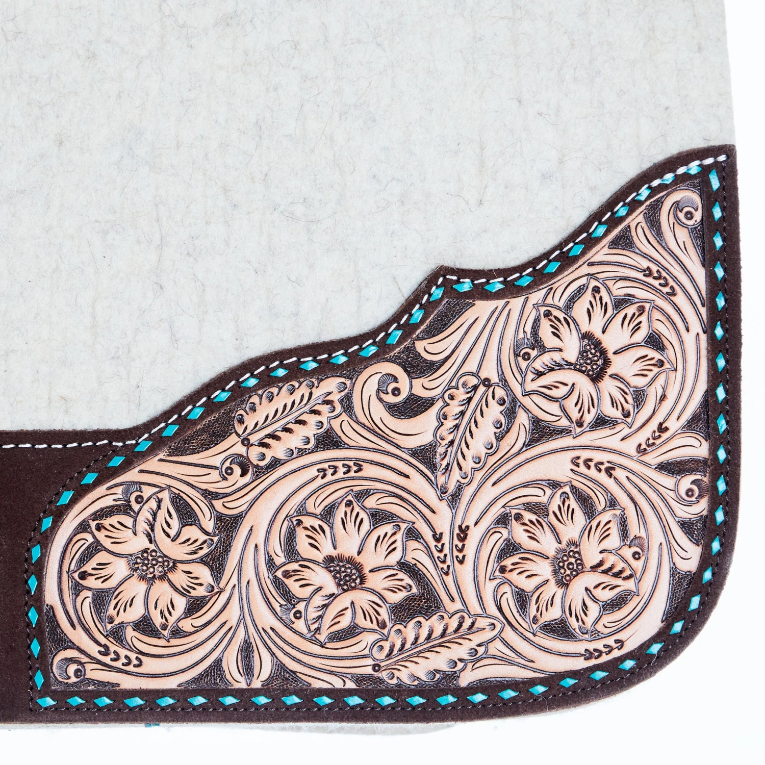 Reinsman 3/4 Inch Limited Edition Apex Arizona Turquoise Contour Felt Saddle Pad 4 Reinsman 3/4 Inch Limited Edition Apex Arizona Turquoise Contour Felt Saddle Pad - Image 4