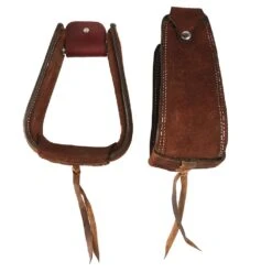 Nrs Competitors Chocolate Overshoe Roughout Covered Stirrups