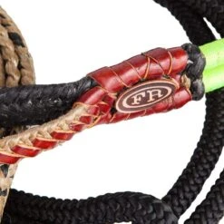 Fabio Riberio 7 Plait American Braided Bull Rope-Left Handed -Western Tack Sales Shop FR BR1 L blk lime 3