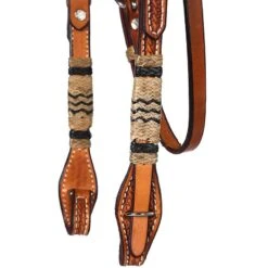 NRS Rawhide Browband Headstall With Quick Change Bit Ends -Western Tack Sales Shop HDS091 2